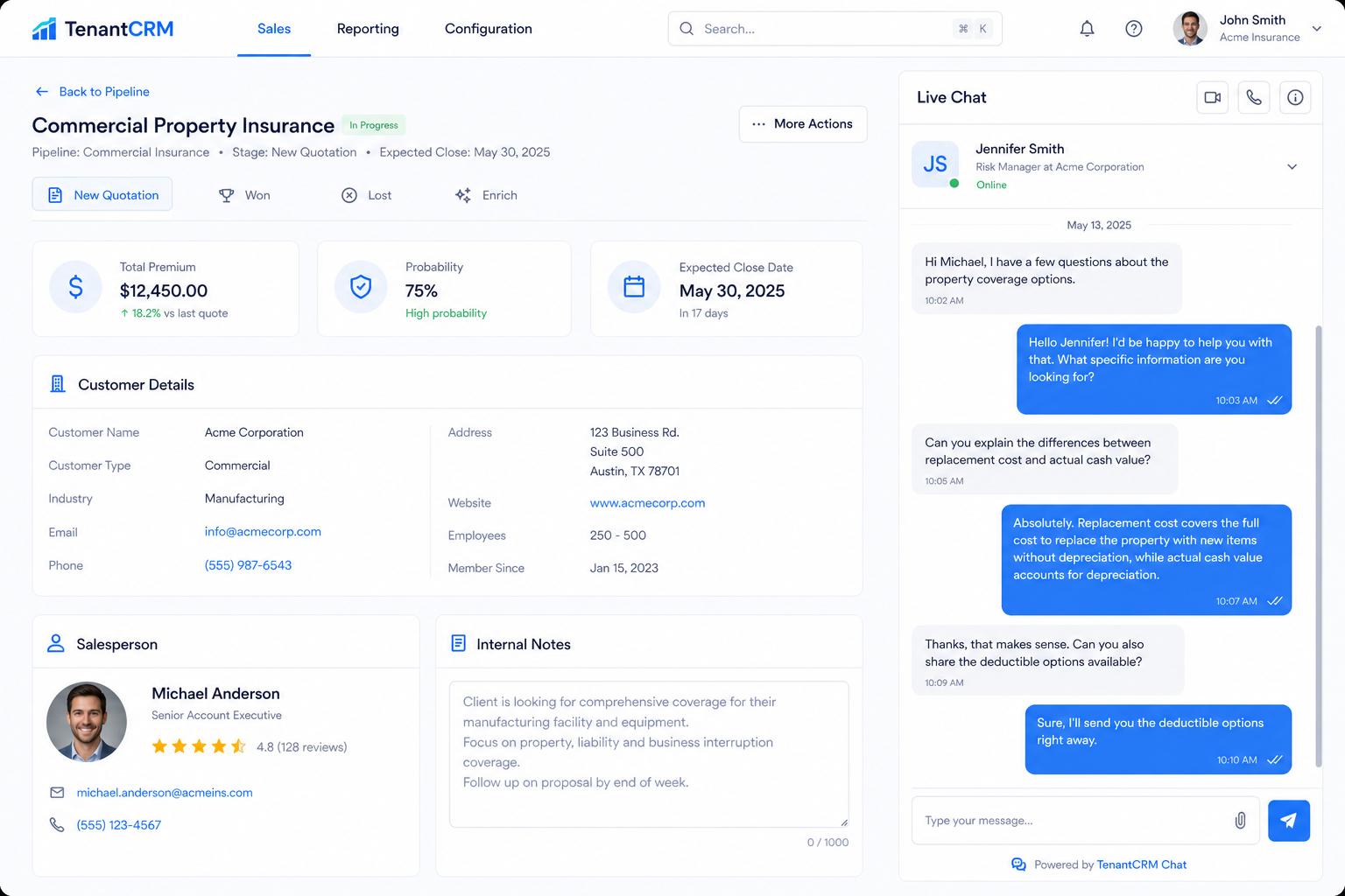 Multi-Tenant CRM System